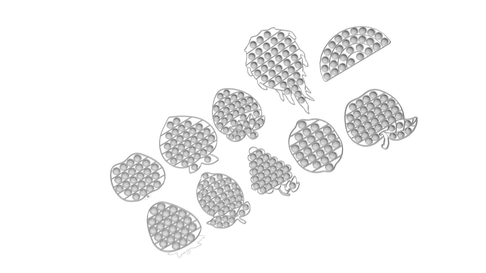 Fruits Pop It Fidget Toys Set 3D model_27