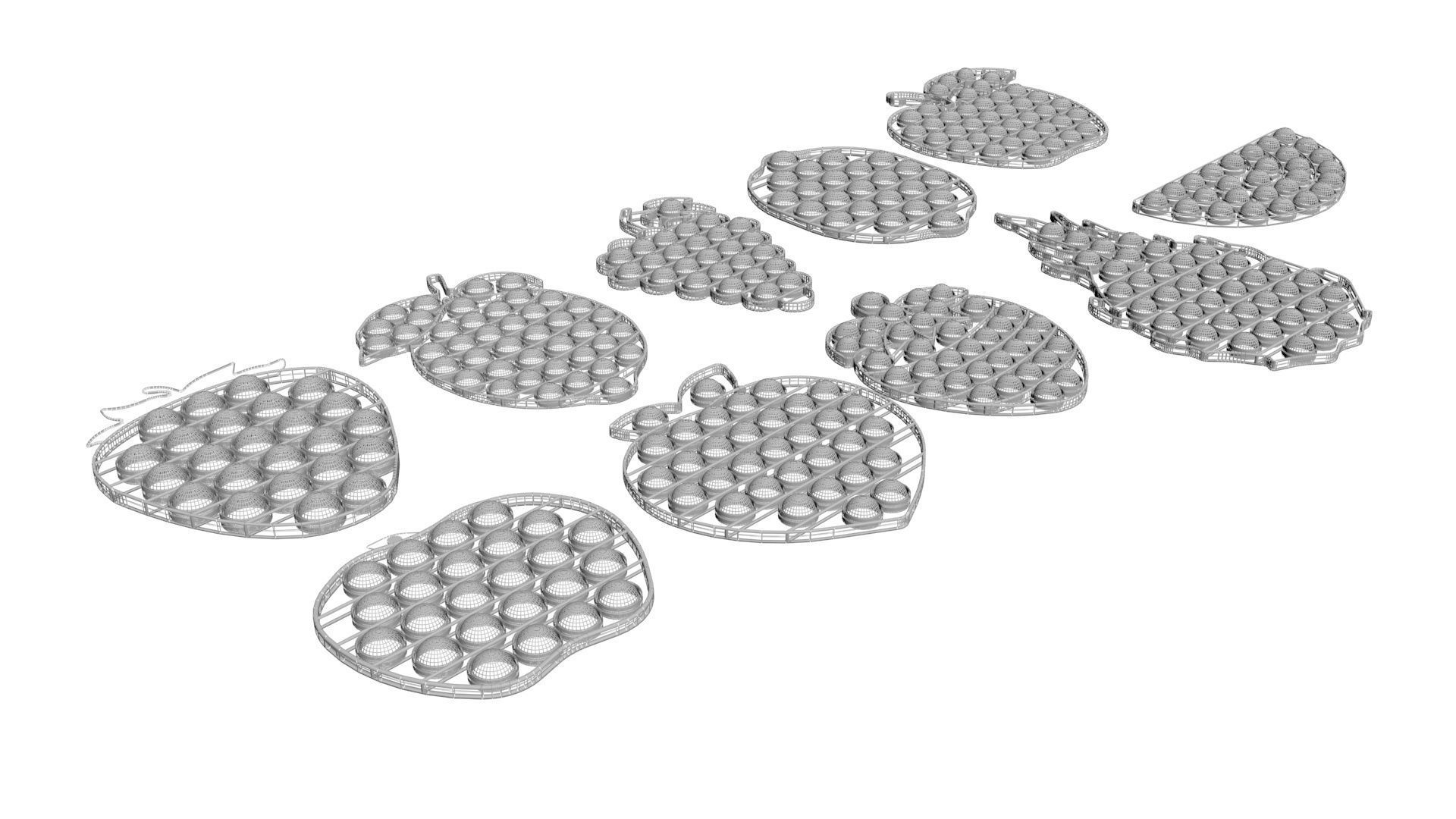 Fruits Pop It Fidget Toys Set 3D model_16