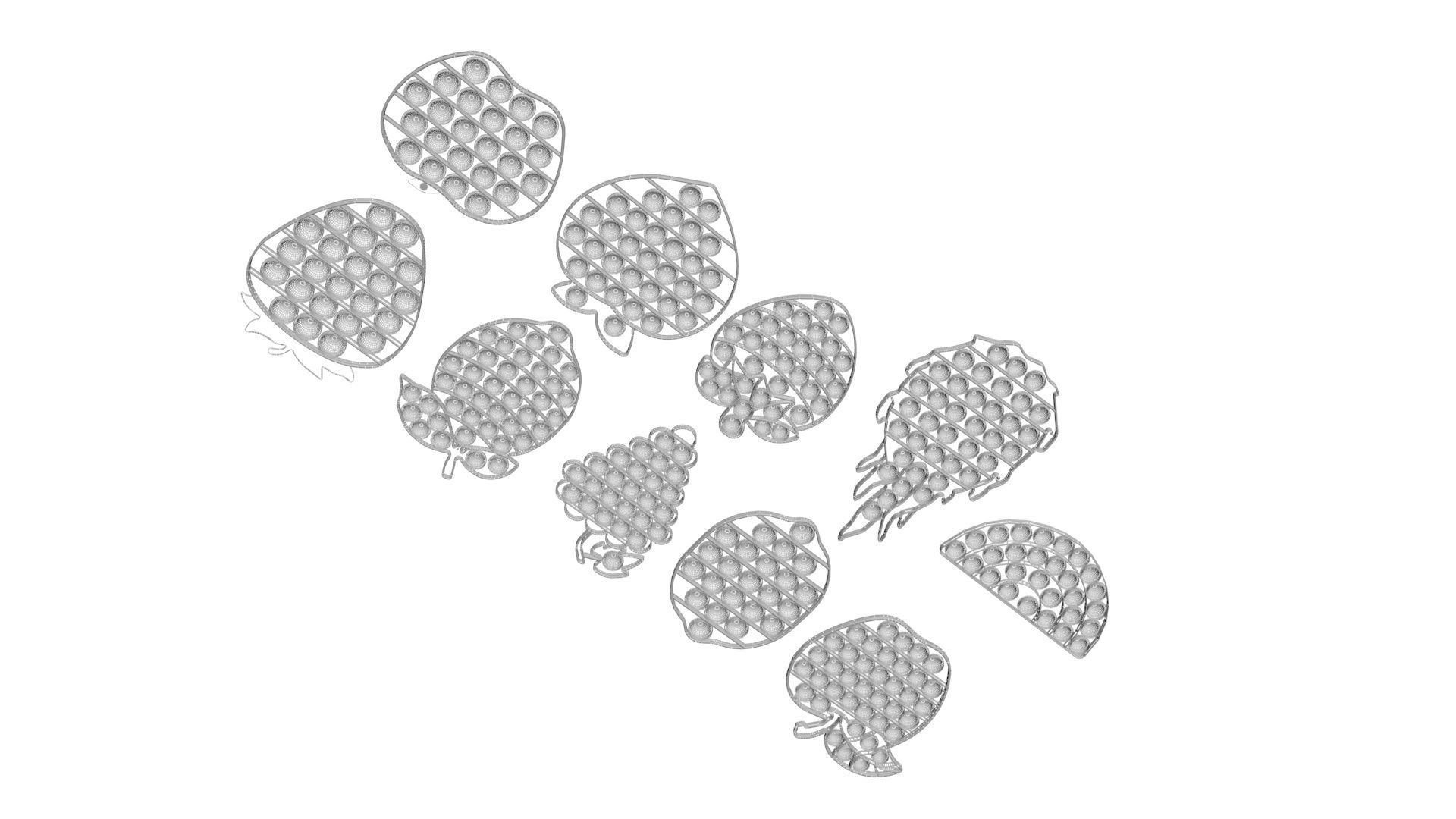 Fruits Pop It Fidget Toys Set 3D model_26