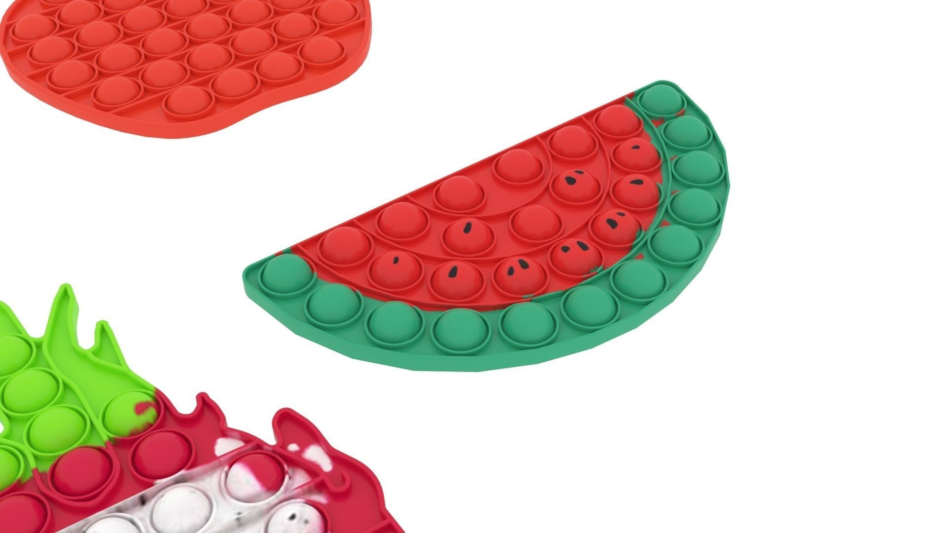 Fruits Pop It Fidget Toys Set 3D model_9