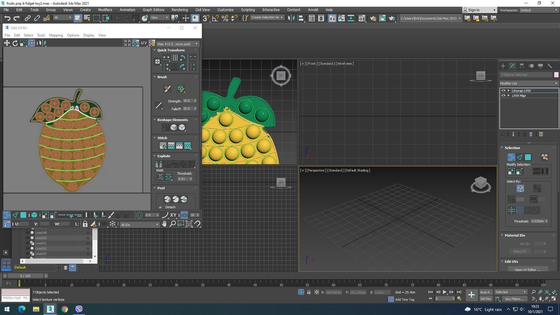 Fruits Pop It Fidget Toys Set 3D model_44