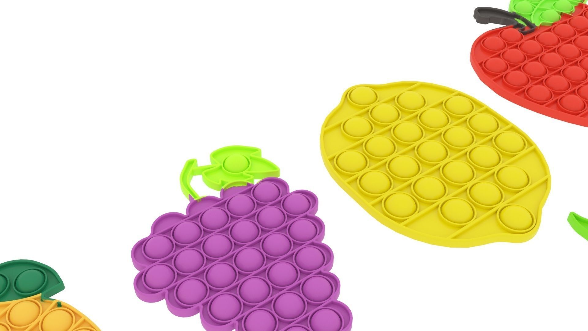 Fruits Pop It Fidget Toys Set 3D model_12