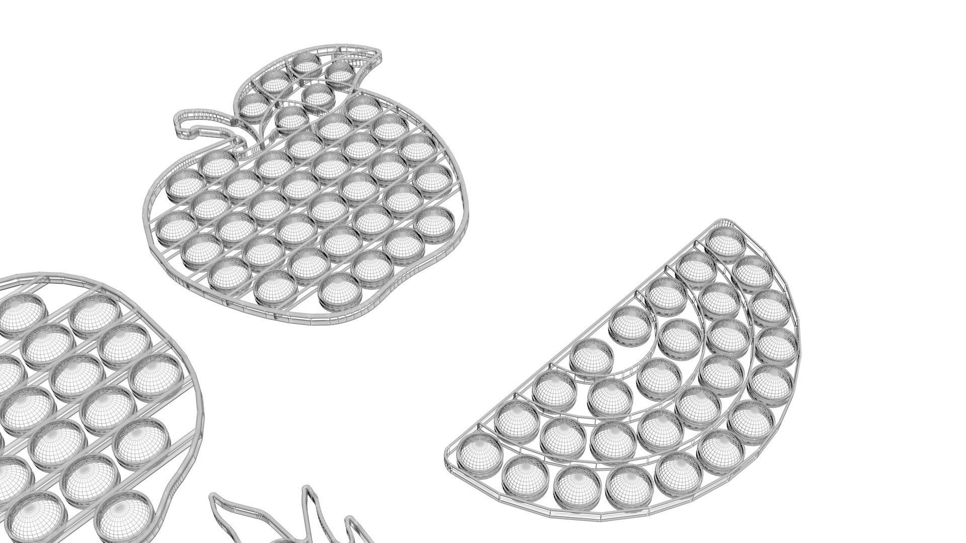 Fruits Pop It Fidget Toys Set 3D model_22