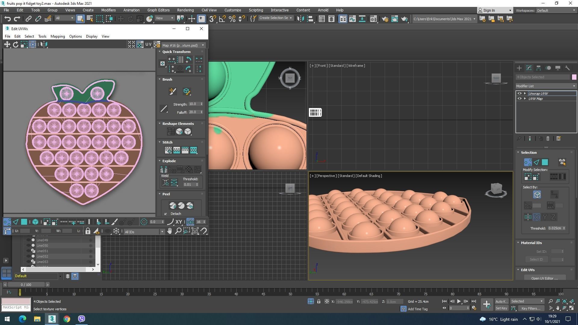 Fruits Pop It Fidget Toys Set 3D model_43