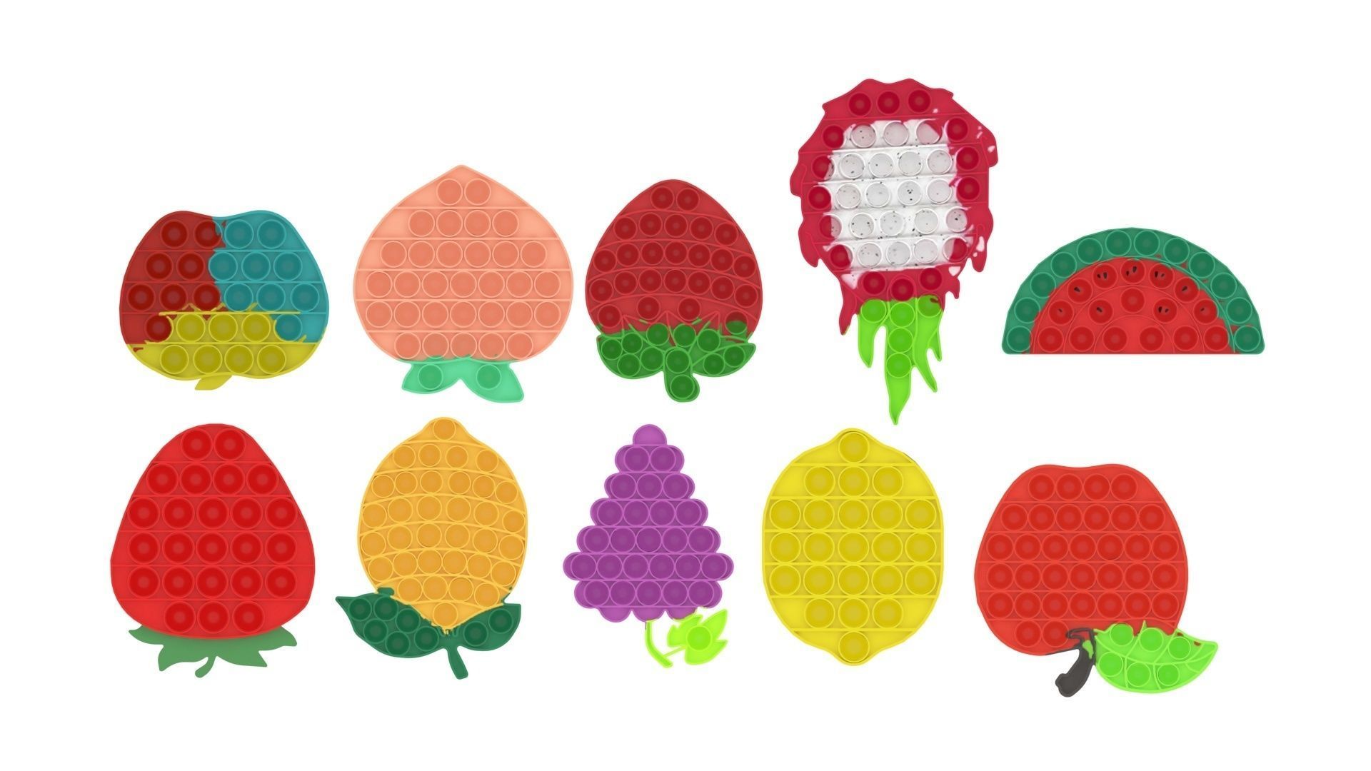 Fruits Pop It Fidget Toys Set 3D model_15