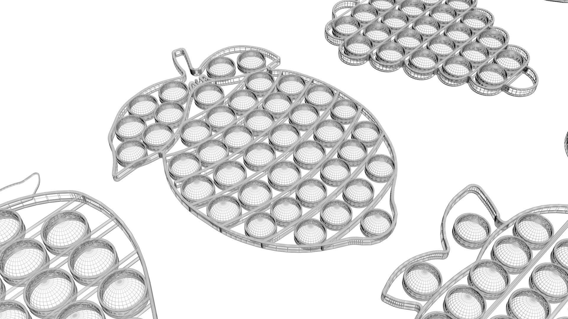 Fruits Pop It Fidget Toys Set 3D model_24