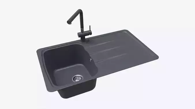 Kitchen Sink Faucet 01 black onyx 3D model