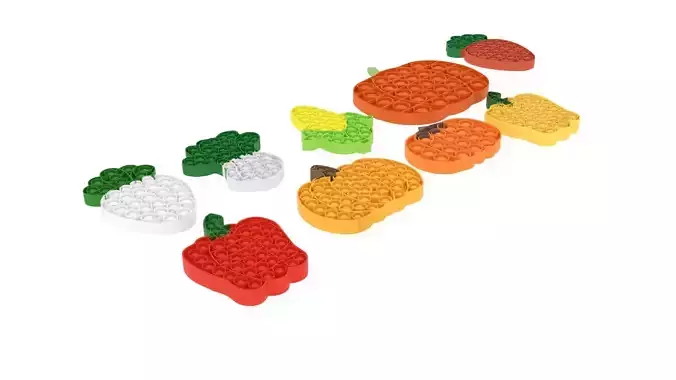 Vegetable Pop It Fidget Toys Set
