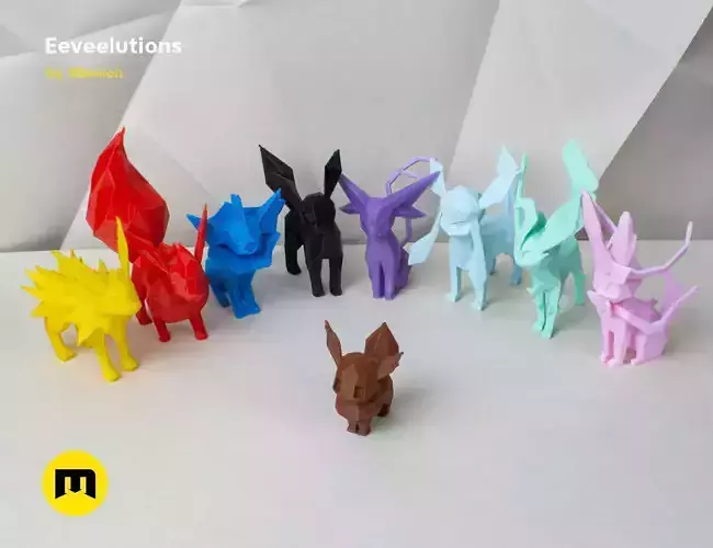 Eeveelutions Low Poly Pokemon
