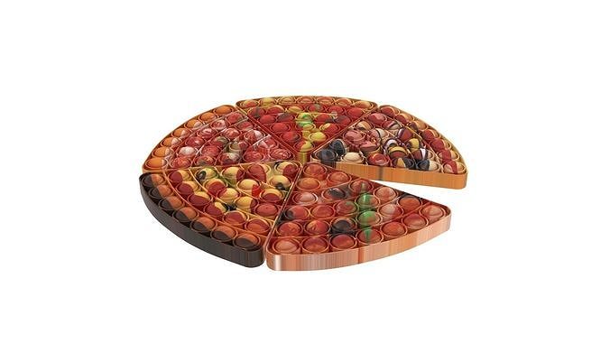 Pizza Pop It Fidget Toys Set 3D model