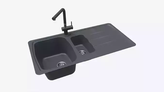 Kitchen Sink Faucet 03 black onyx 3D model