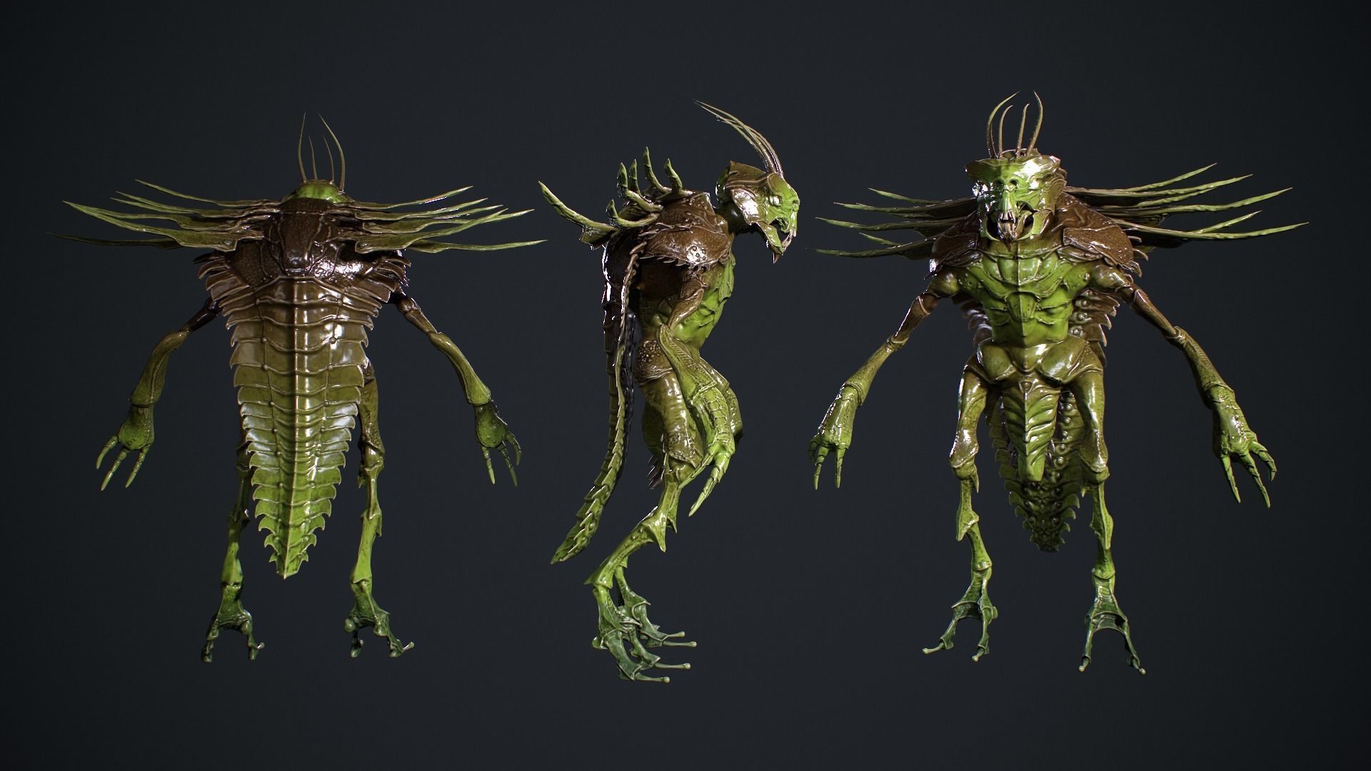 Bug Creature 2 Low-poly 3D model_8