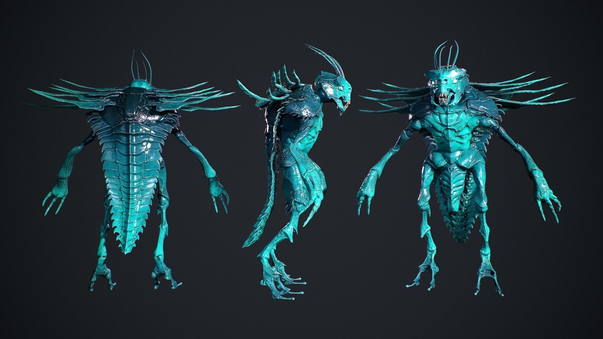 Bug Creature 2 Low-poly 3D model_9