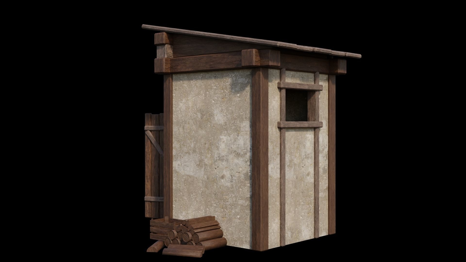 Medieval Houses Pack 01-02-03-04-05-06 - 4K Textures Game Ready Low-poly 3D model_72