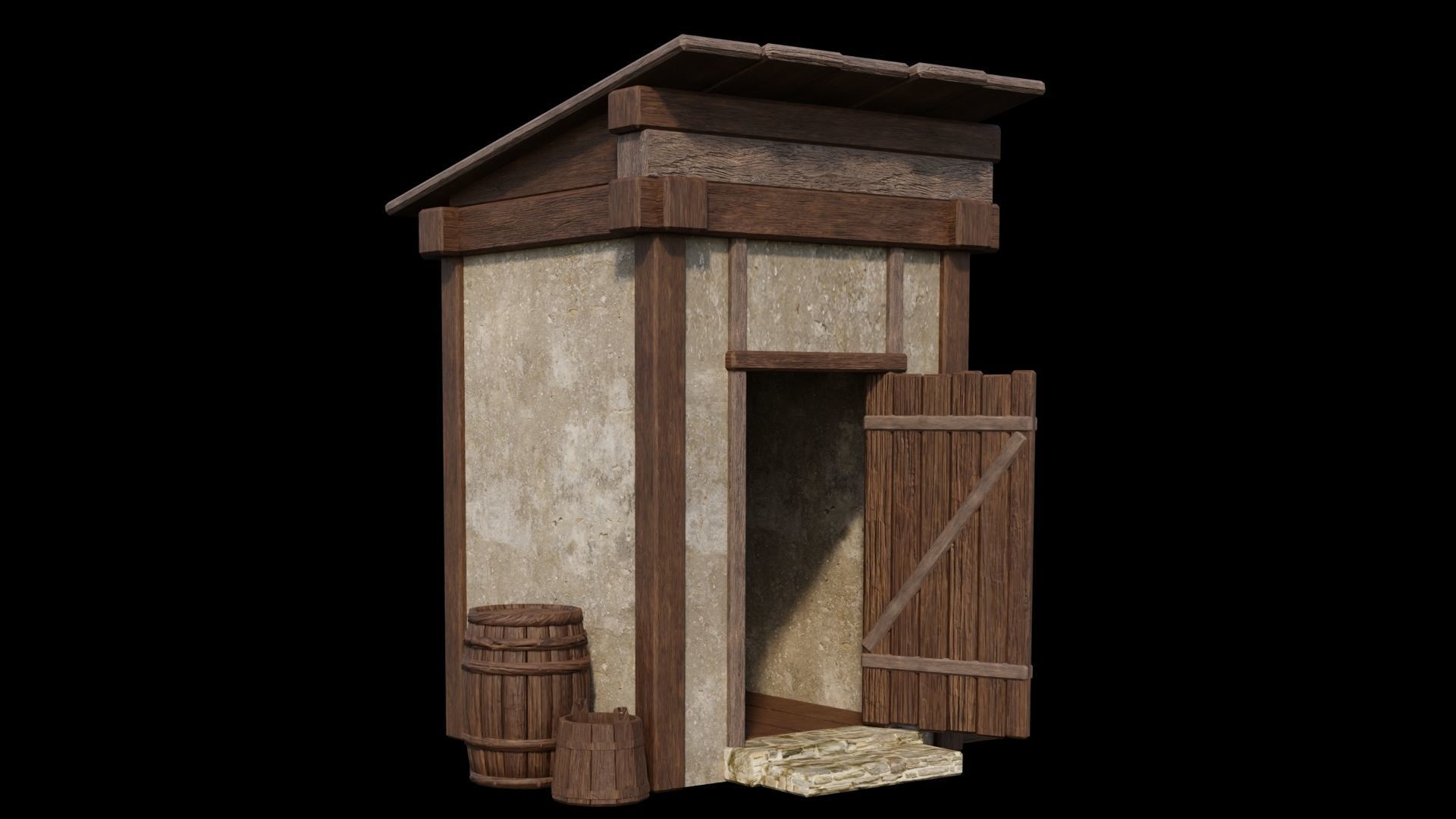 Medieval Houses Pack 01-02-03-04-05-06 - 4K Textures Game Ready Low-poly 3D model_71