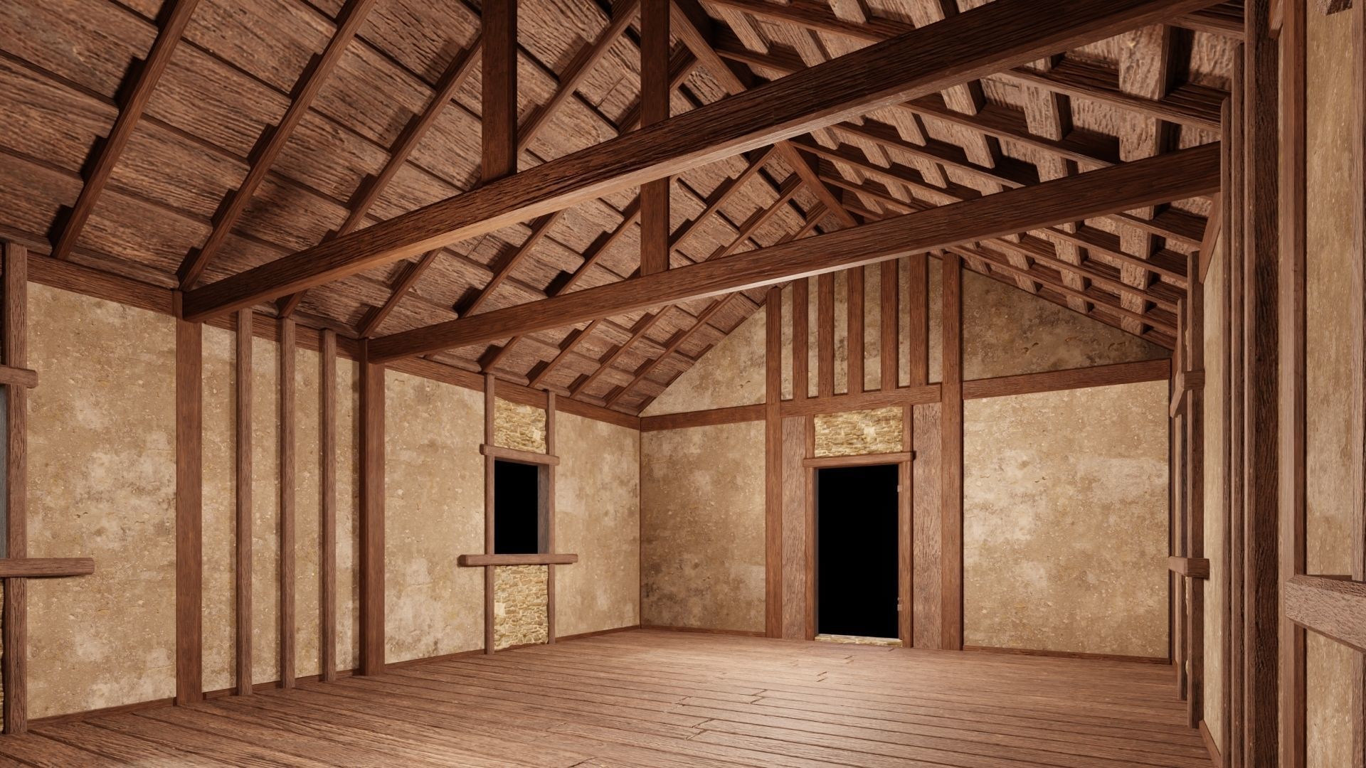 Medieval Houses Pack 01-02-03-04-05-06 - 4K Textures Game Ready Low-poly 3D model_11