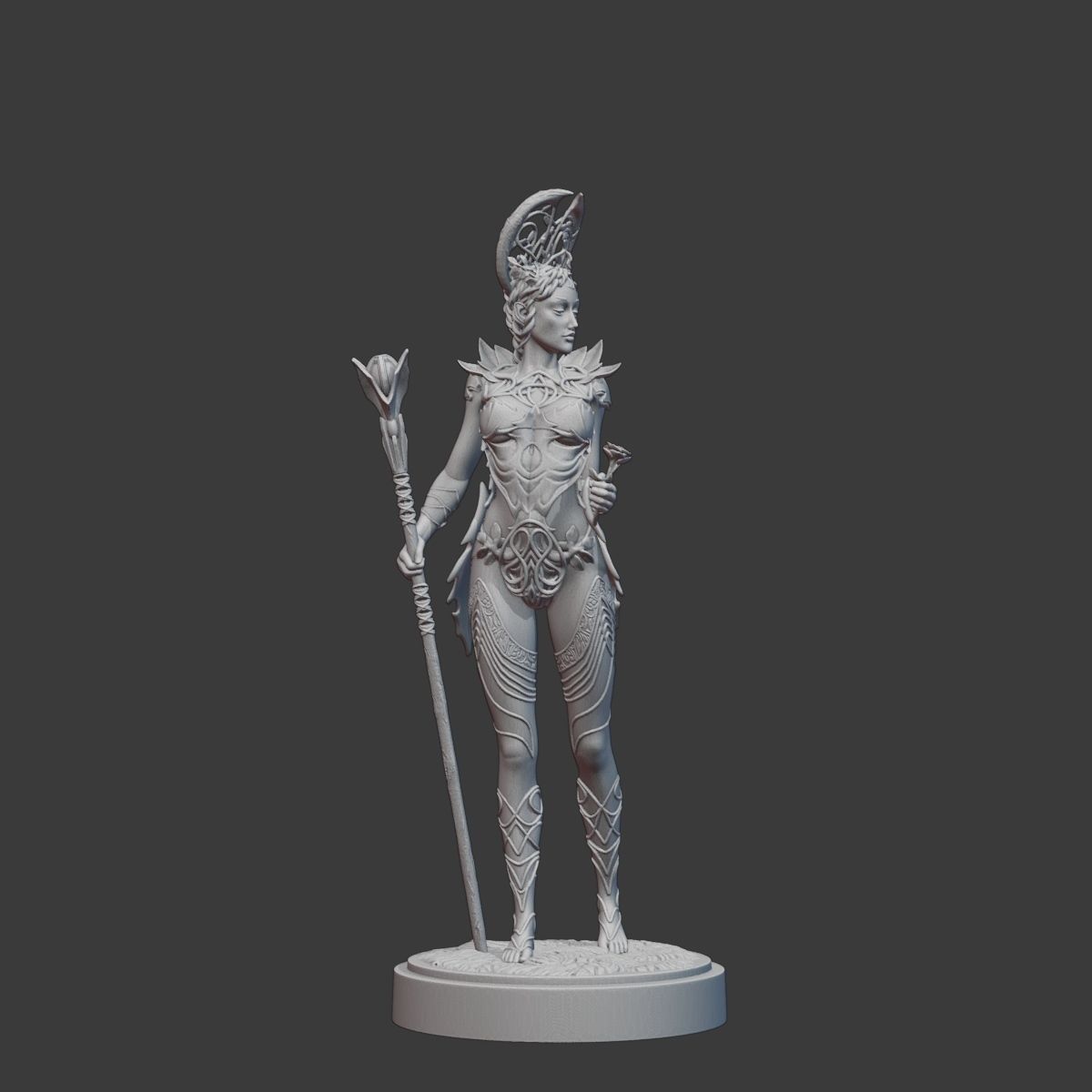 Lady of the Sacred Grove 3D Printing Miniature 3D print model_6