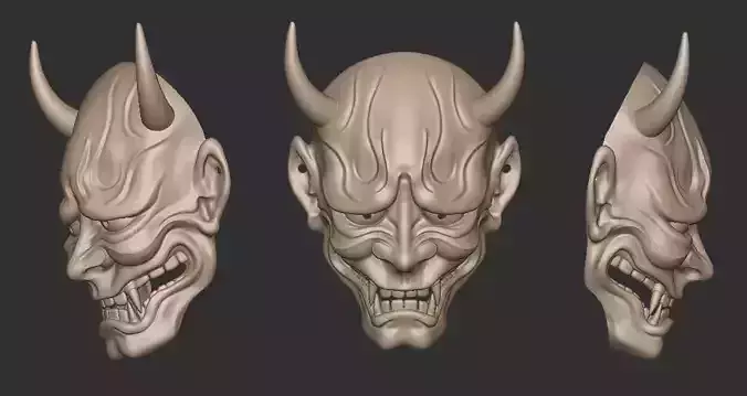 Hannya mask Japanese mask 3D print model