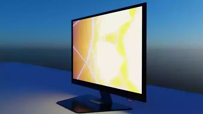 Flat Screen Monitor Low-poly Low-poly 3D model