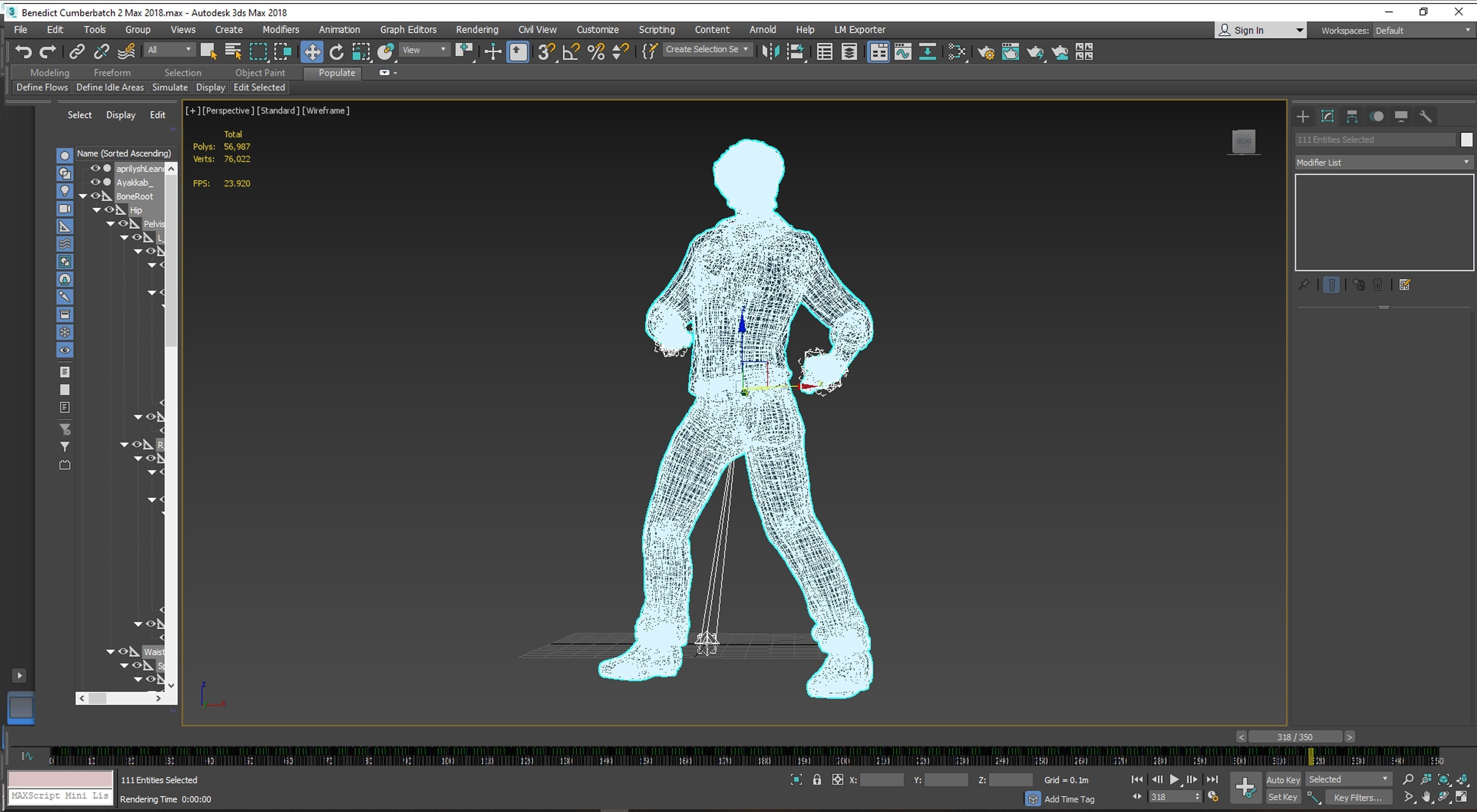 Benedict Cumberbatch 2 3D Rigged model ready for animation Low-poly 3D model_18