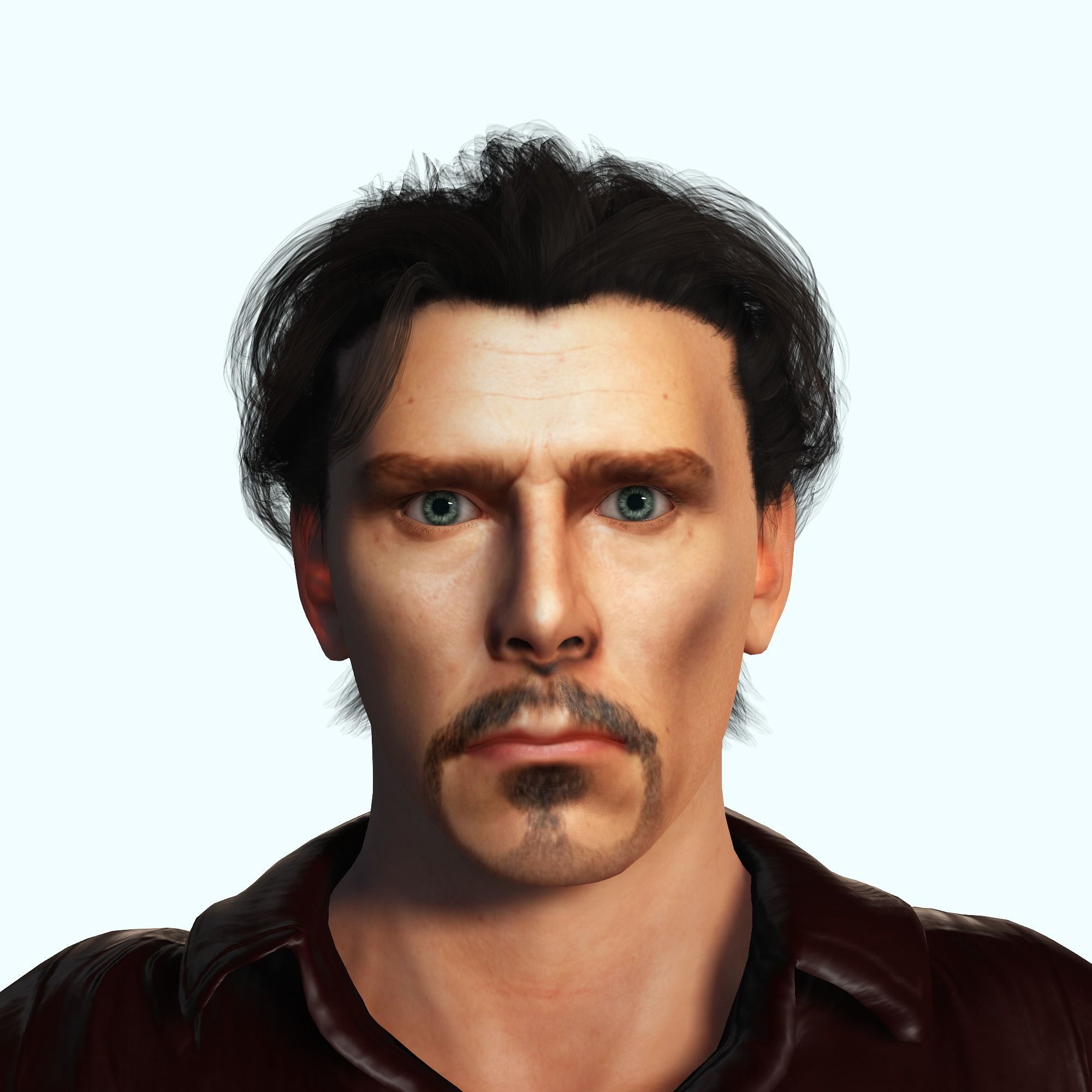 Benedict Cumberbatch 2 3D Rigged model ready for animation Low-poly 3D model_10