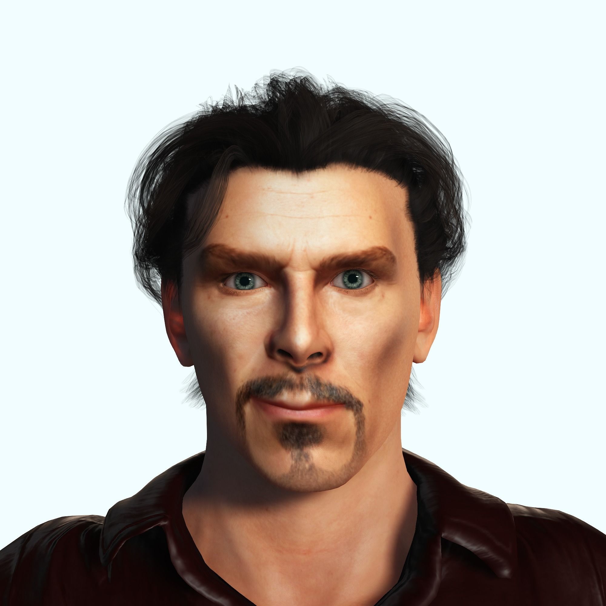 Benedict Cumberbatch 2 3D Rigged model ready for animation Low-poly 3D model_7