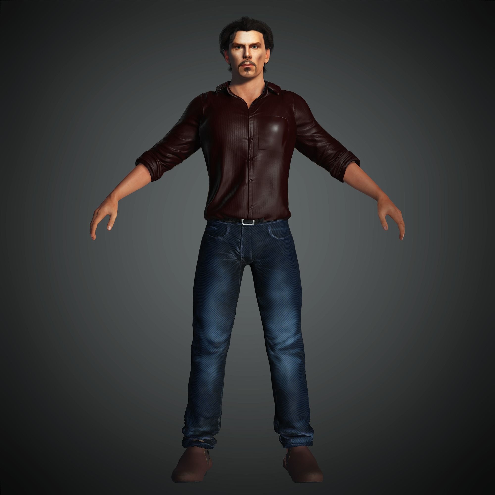 Benedict Cumberbatch 2 3D Rigged model ready for animation Low-poly 3D model_4