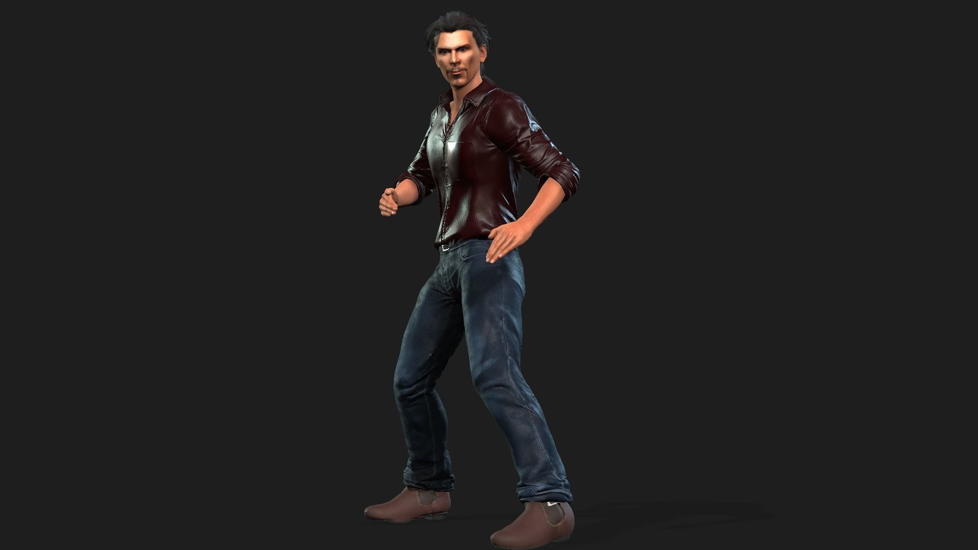 Benedict Cumberbatch 2 3D Rigged model ready for animation Low-poly 3D model_3