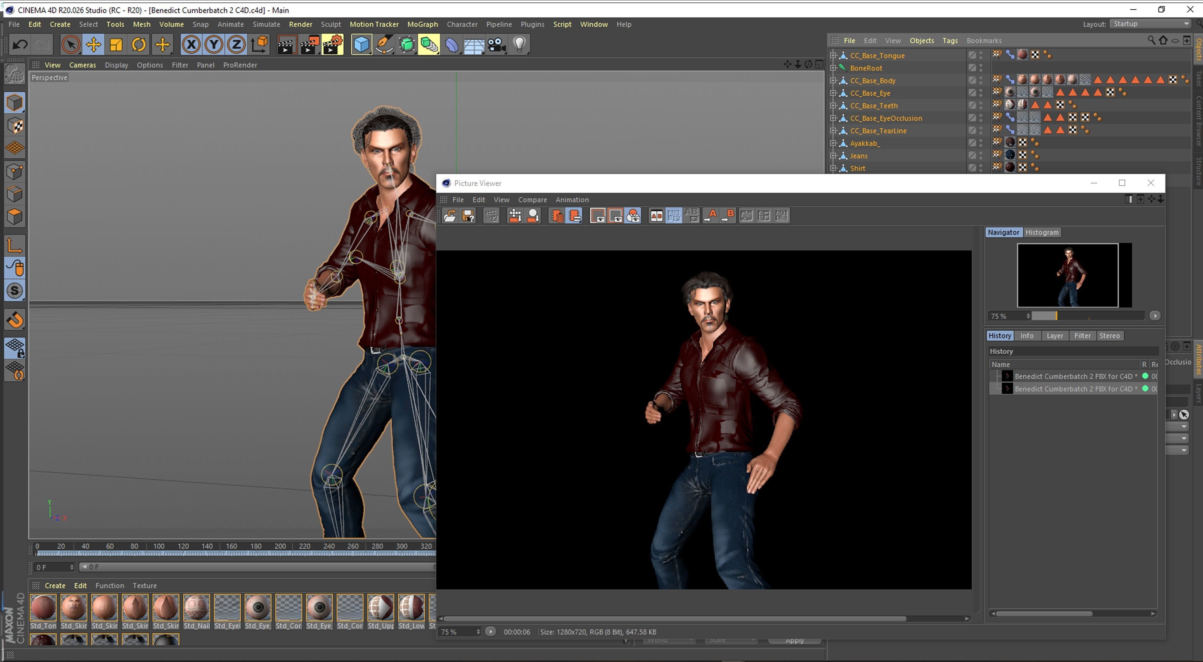 Benedict Cumberbatch 2 3D Rigged model ready for animation Low-poly 3D model_16