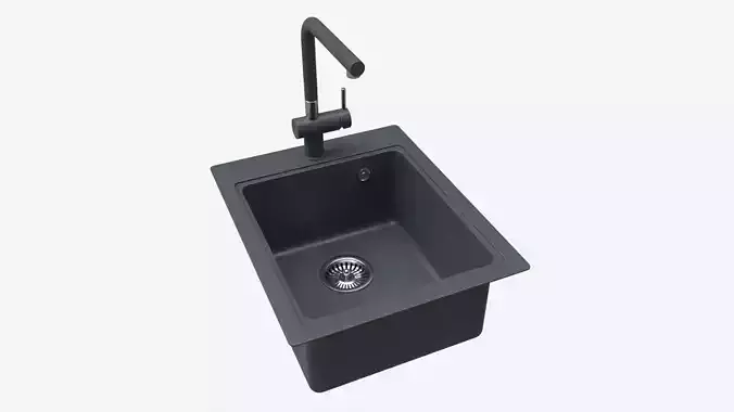 Kitchen Sink Faucet 07 black onyx 3D model