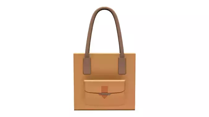 Brief Slim Hand Bag Low-poly 3D model