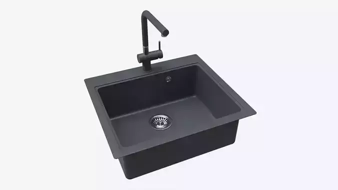 Kitchen Sink Faucet 08 black onyx 3D model
