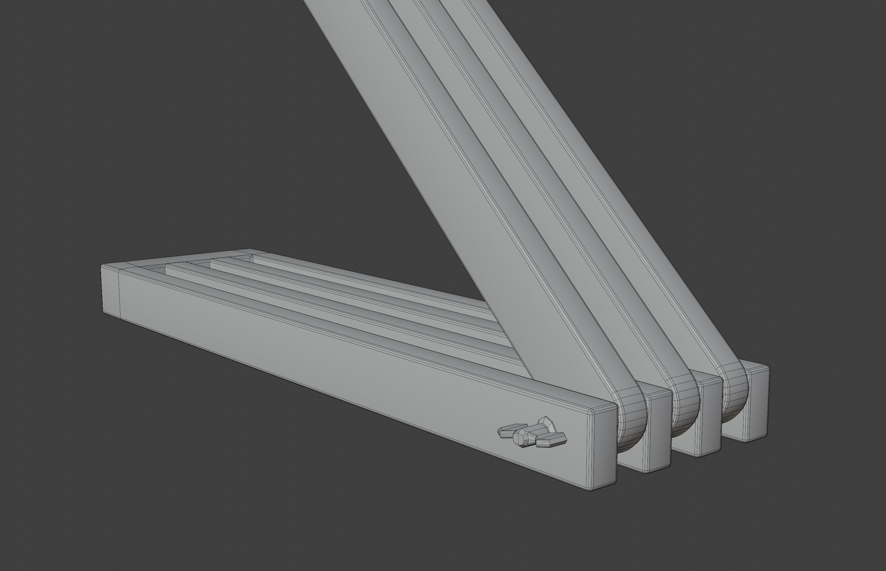 Wooden Study Table lamp 3d Model 3D model_4