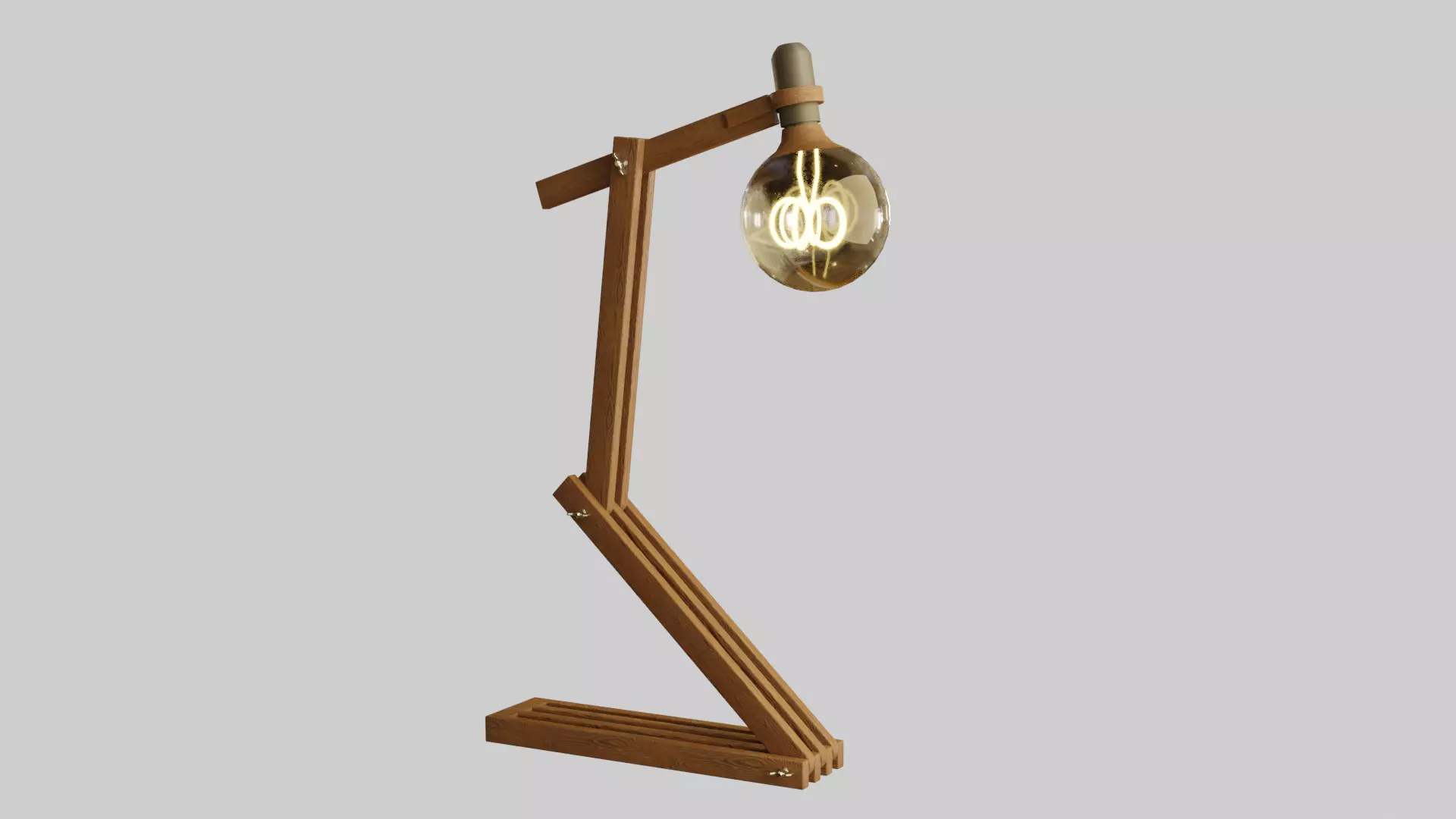 Wooden Study Table lamp 3d Model 3D model_0