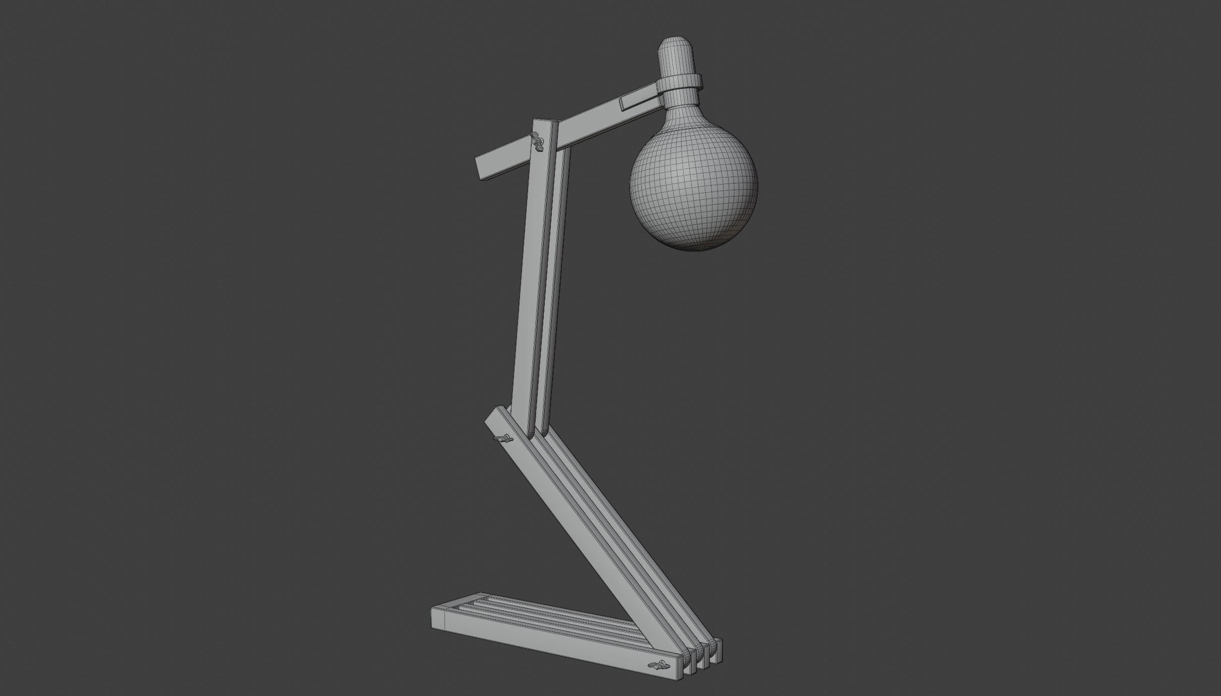 Wooden Study Table lamp 3d Model 3D model_3