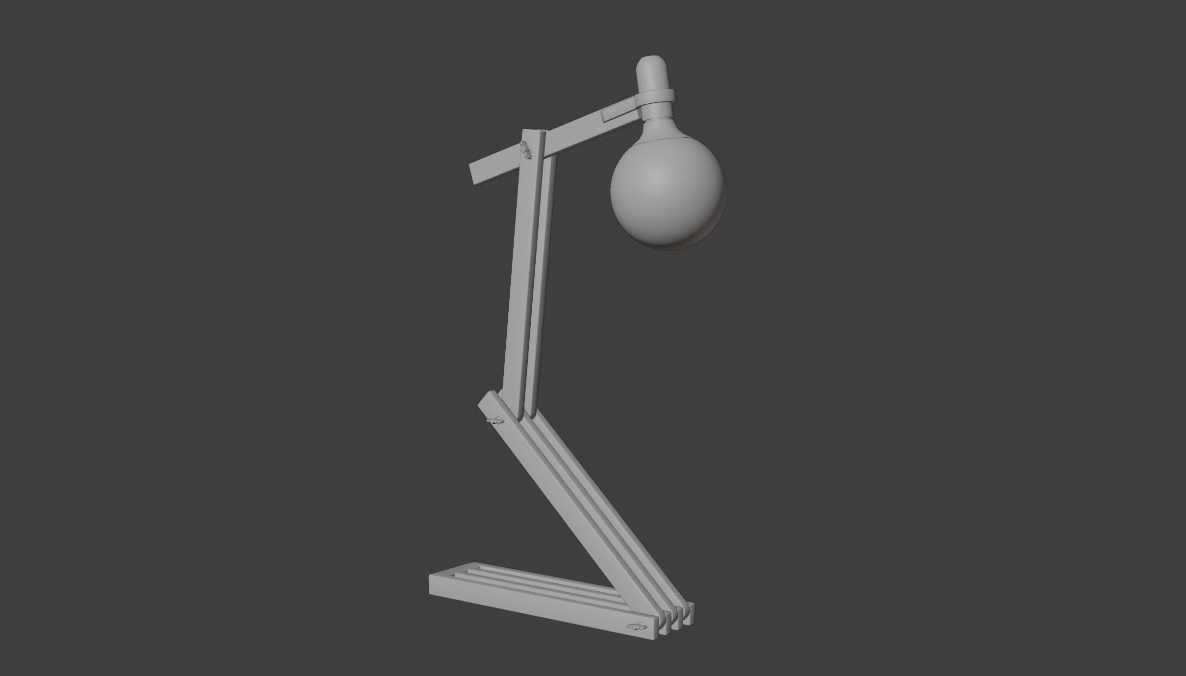 Wooden Study Table lamp 3d Model 3D model_5