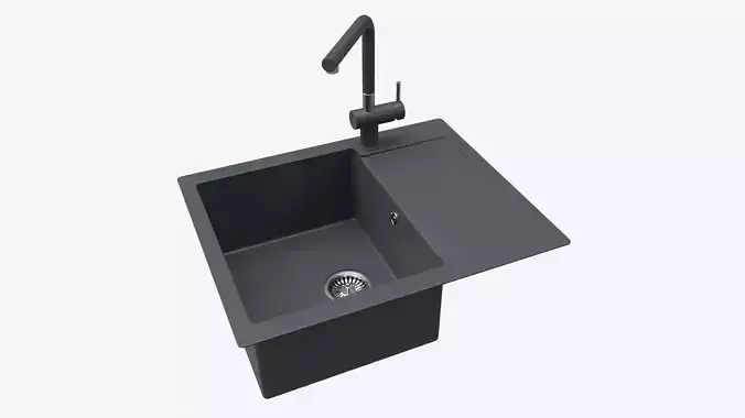 Kitchen Sink Faucet 09 black onyx 3D model