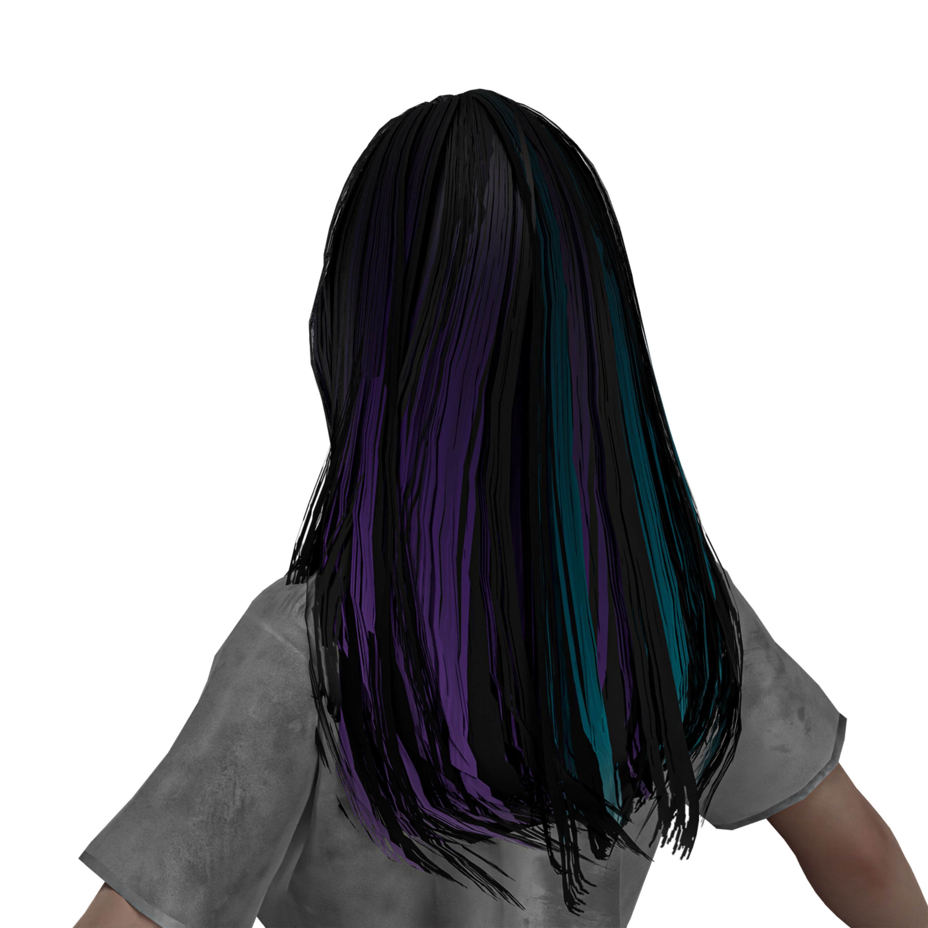 Female Game Character Low-poly 3D model_3