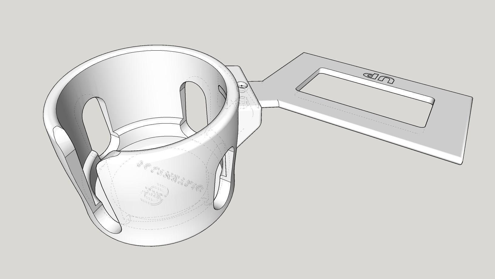 Dash-mounted Cupholder for Citroen C5 2008-2017 LHD and RHD 3D print model_4
