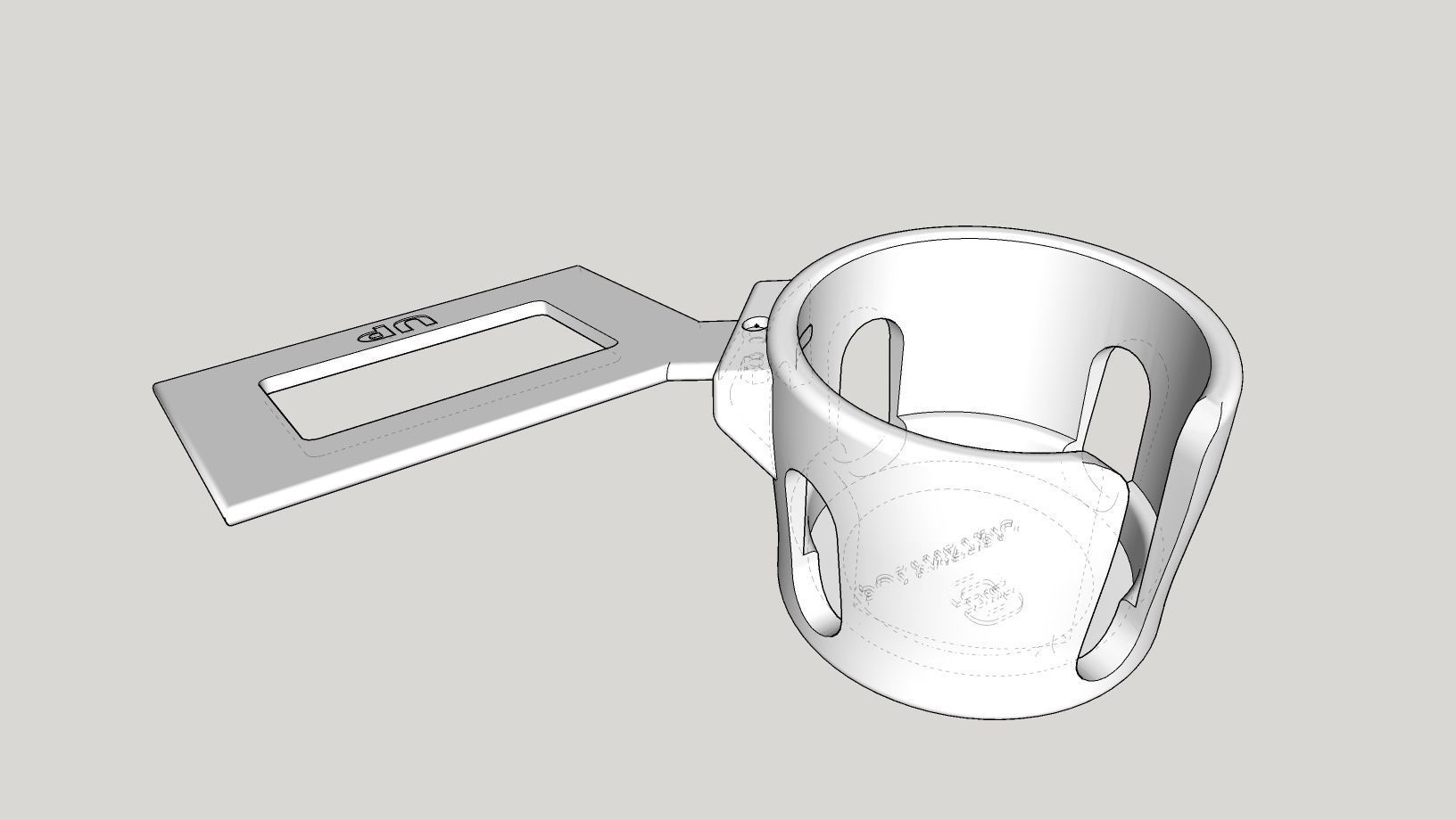 Dash-mounted Cupholder for Citroen C5 2008-2017 LHD and RHD 3D print model_2