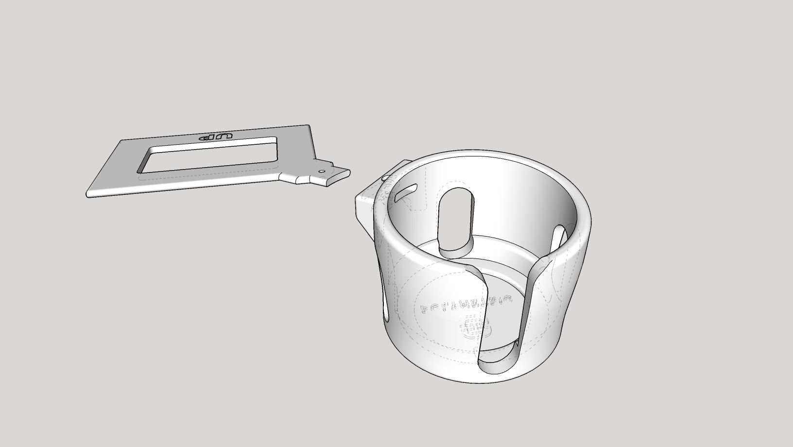 Dash-mounted Cupholder for Citroen C5 2008-2017 LHD and RHD 3D print model_5