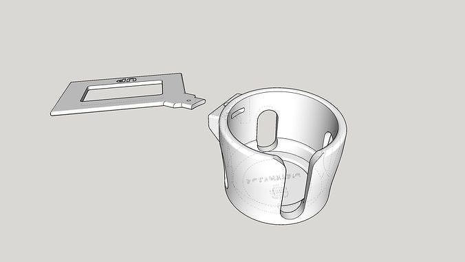 Dash-mounted Cupholder for Citroen C5 2008-2017 LHD and RHD 3D print model 5
