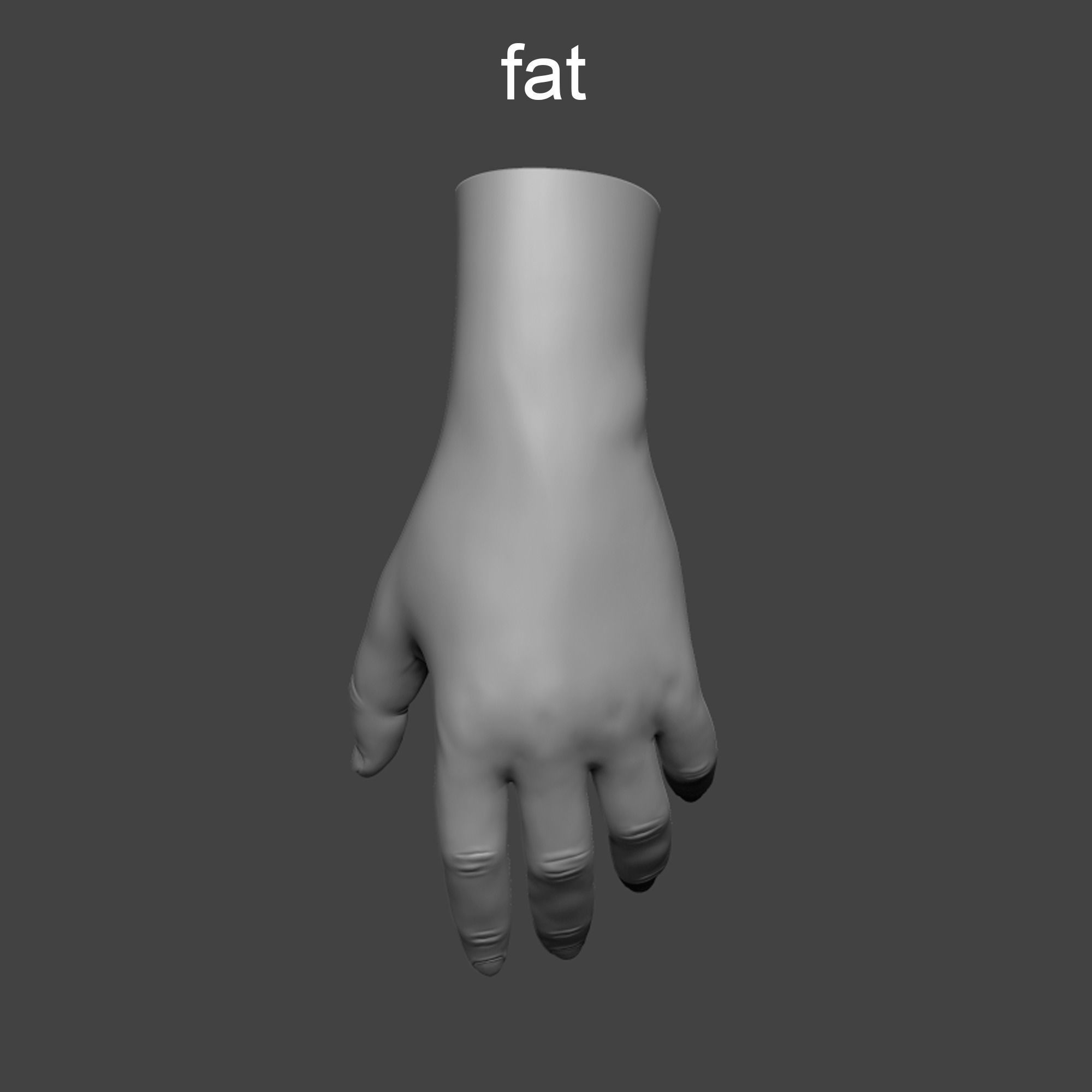 4 types of hand skinny common fat and strong 3D model_14