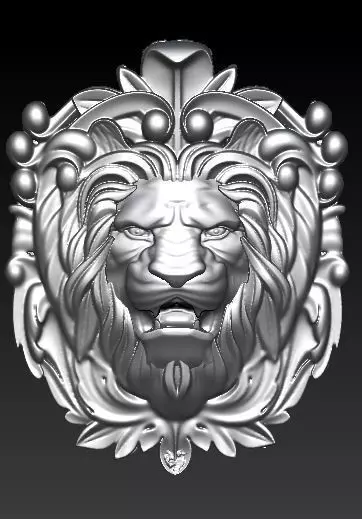 lion pendant 3D model_0