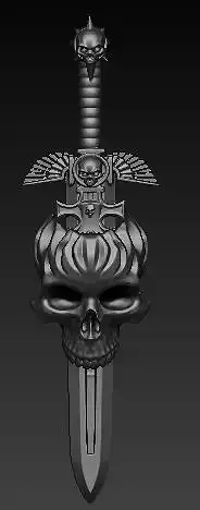 skull and sword pendant