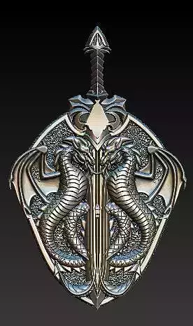 dragon and sword pendant