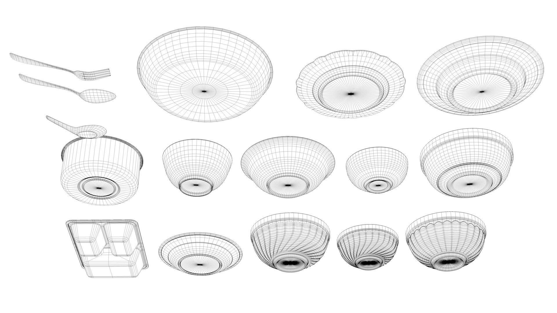 Tableware Collection 1 metal container with two compartments 3D model_3