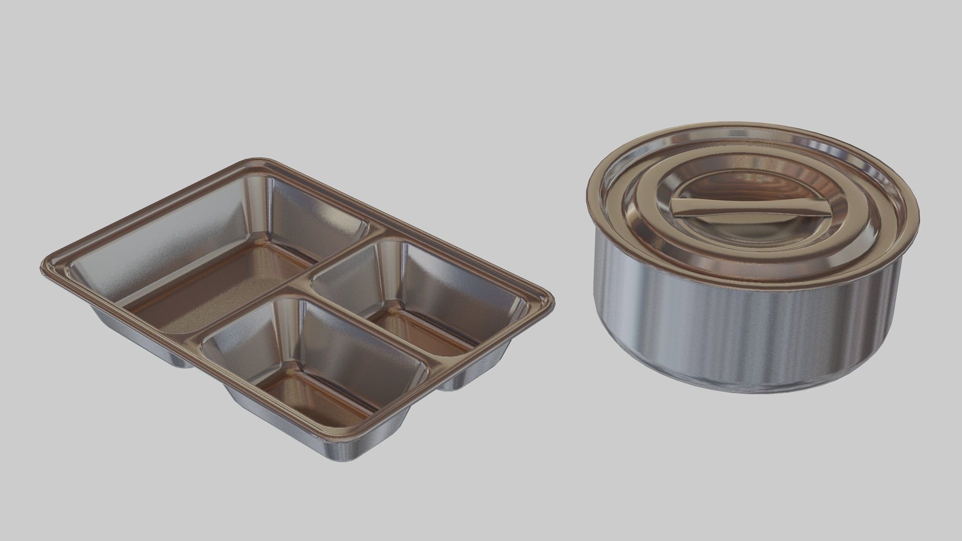 Tableware Collection 1 metal container with two compartments 3D model_8