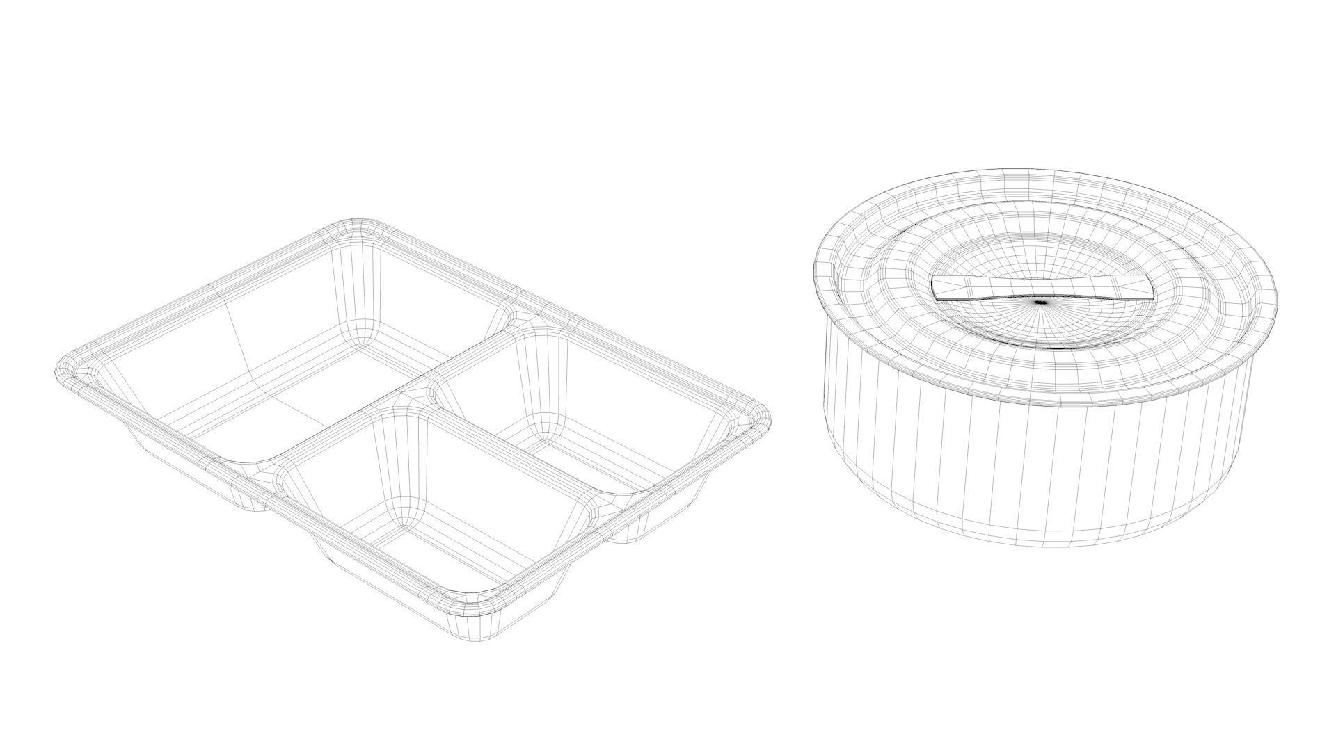 Tableware Collection 1 metal container with two compartments 3D model_9