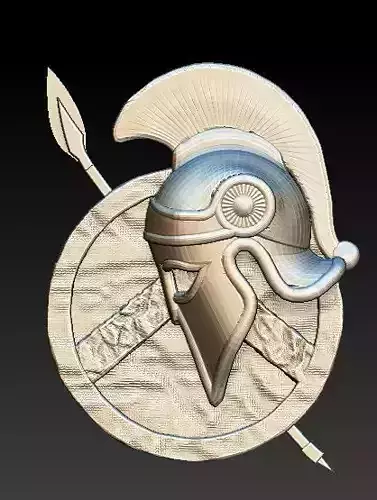 spartan and shield pendant